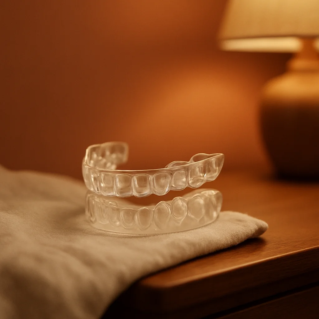 Foto: aparelho intraoral de avanço mandibular em close